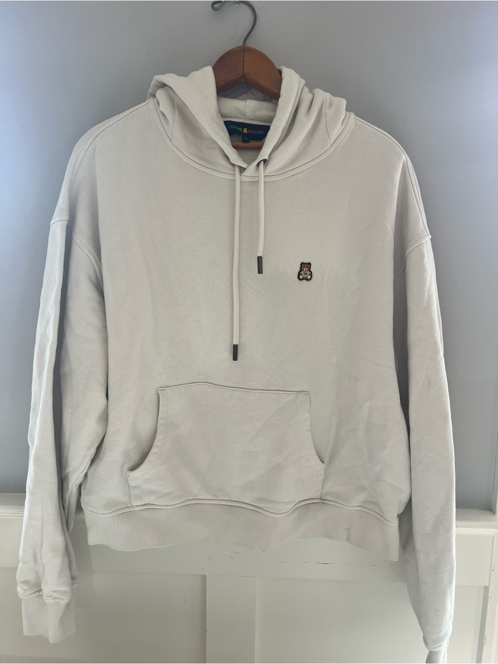 Teddy Fresh Bear Ear Hoodie Cream Pullover Sweatshirt Size 1X